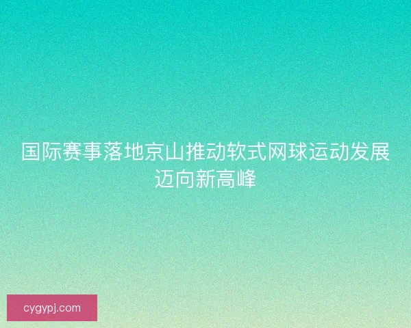 国际赛事落地京山推动软式网球运动发展迈向新高峰 国际赛事落地京山推动软式网球运动发展迈向新高峰