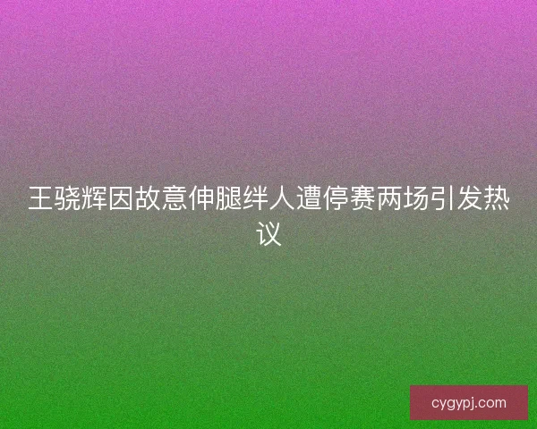 王骁辉因故意伸腿绊人遭停赛两场引发热议 王骁辉因故意伸腿绊人遭停赛两场引发热议