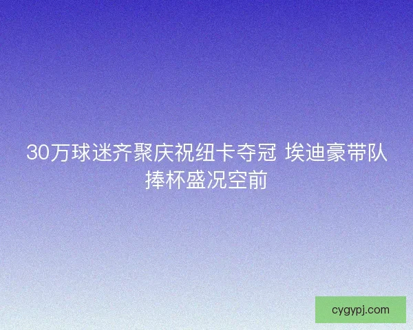 30万球迷齐聚庆祝纽卡夺冠 埃迪豪带队捧杯盛况空前 30万球迷齐聚庆祝纽卡夺冠 埃迪豪带队捧杯盛况空前