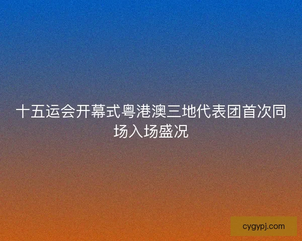 十五运会开幕式粤港澳三地代表团首次同场入场盛况