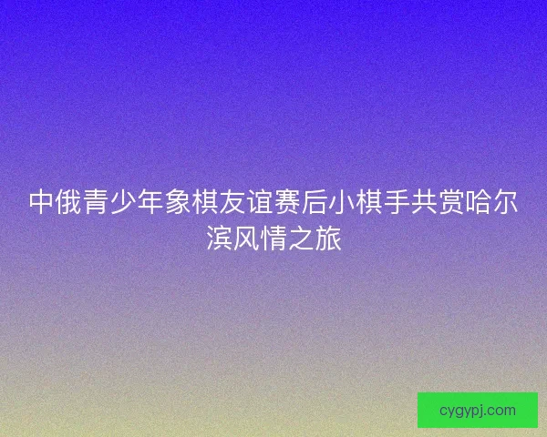 中俄青少年象棋友谊赛后小棋手共赏哈尔滨风情之旅