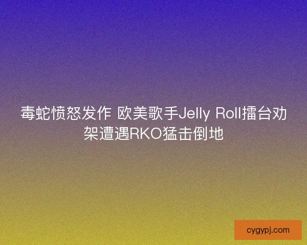 毒蛇愤怒发作 欧美歌手Jelly Roll擂台劝架遭遇RKO猛击倒地