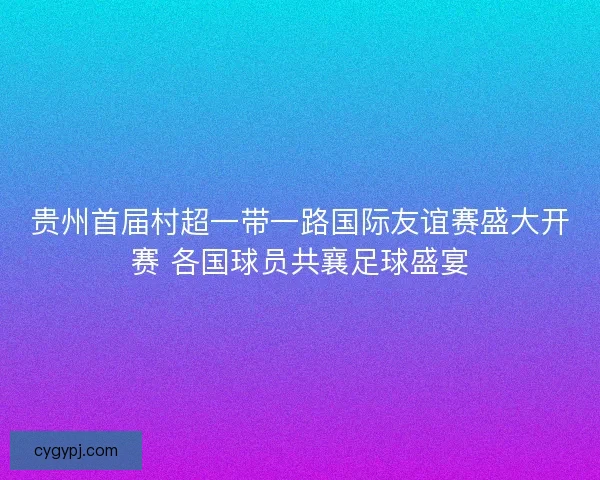 贵州首届村超一带一路国际友谊赛盛大开赛 各国球员共襄足球盛宴